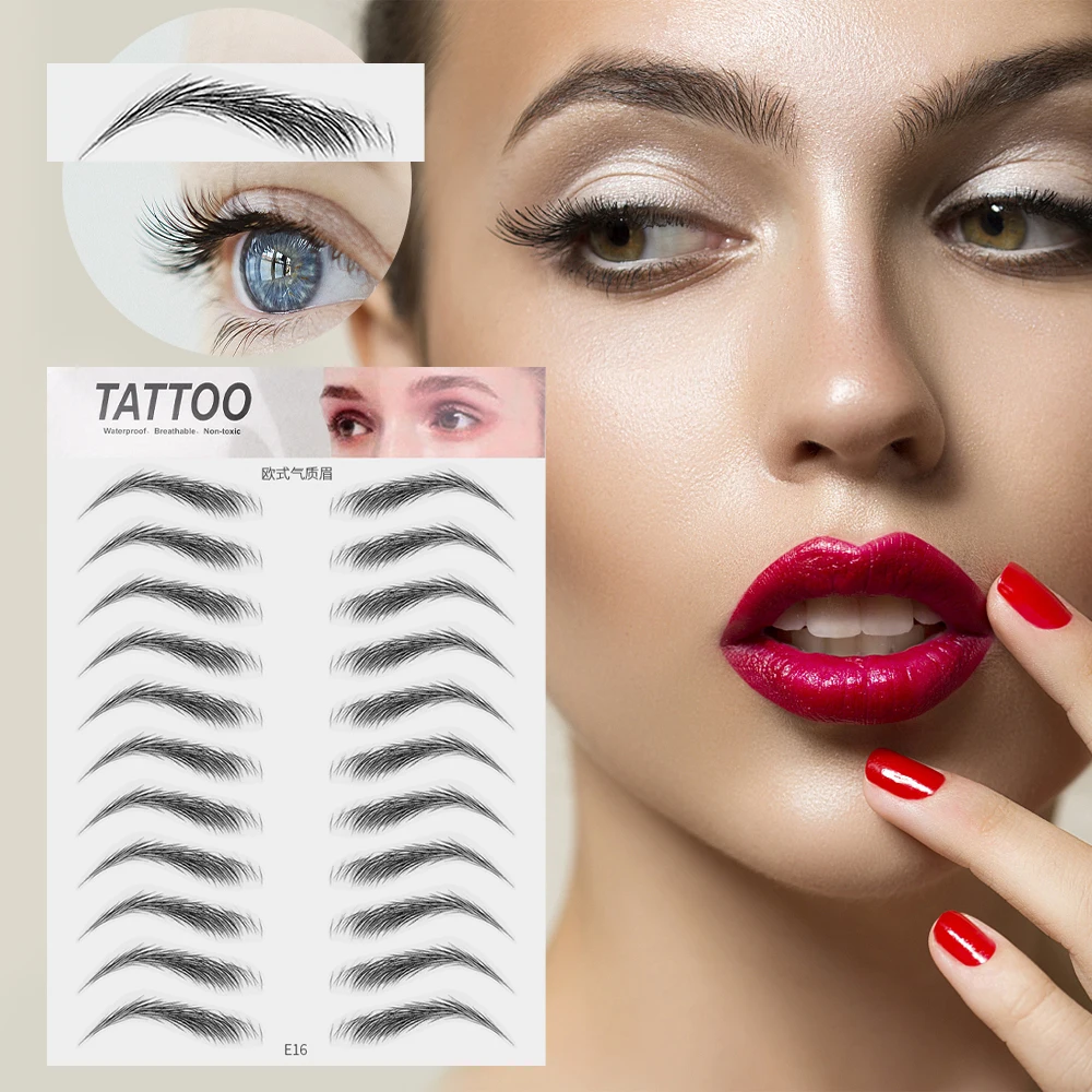 Cheap 6D Eyebrow Tattoos Stickers Eyebrow Water Transfers Eyebrow 9/10 Stickers  Sticker Pair Sticke S I7F0 | Joom