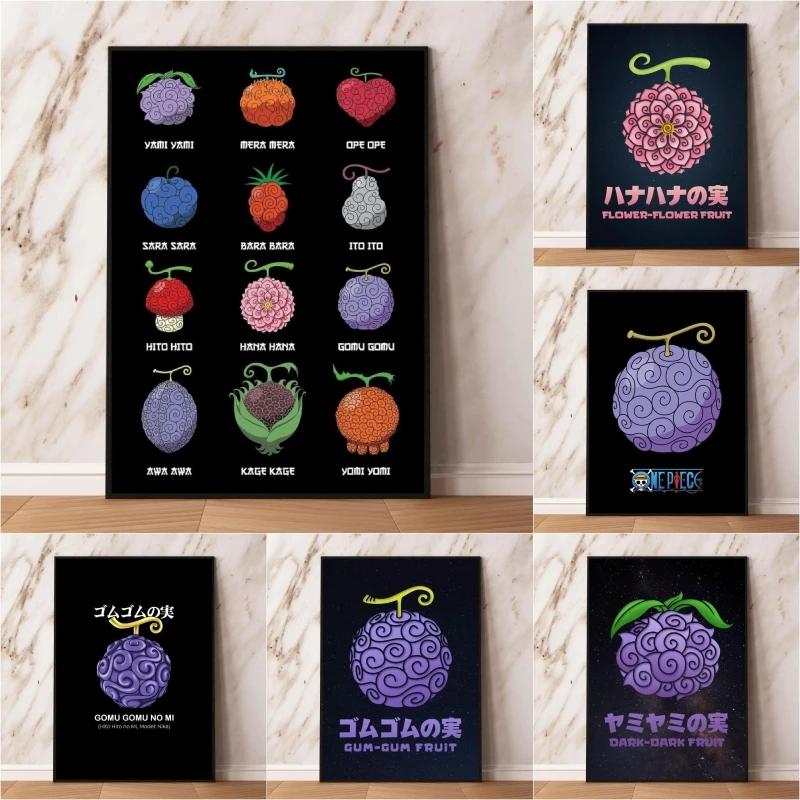 

Print On Canvas One Piece Rubber fruit Comics Pictures Aesthetic Poster Decorative Christmas Gifts Living Room Hanging Classic