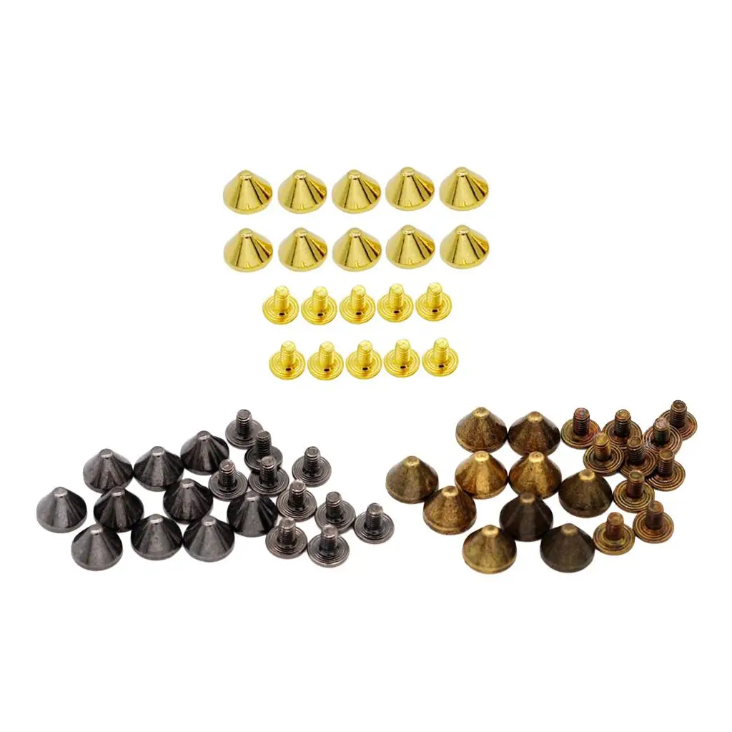 10x Quick Rivets Tapered Rivets Cone Studs for Bags Jeans Clothing Accessory