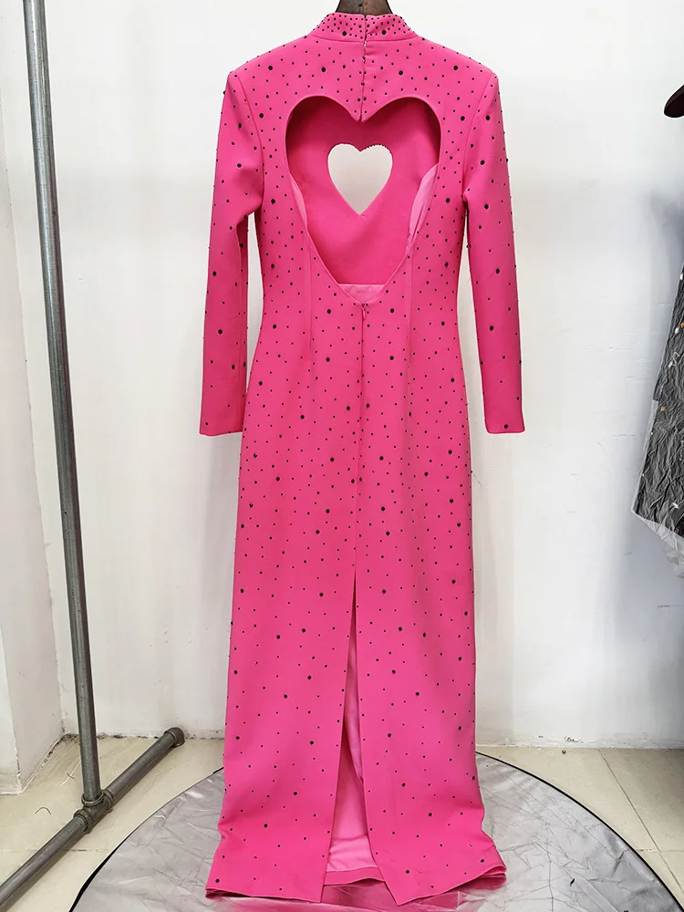 knee length dresses for ladies HEART SHAPED LONG SLEEVE GOWN IN GREEN | CULT MIA