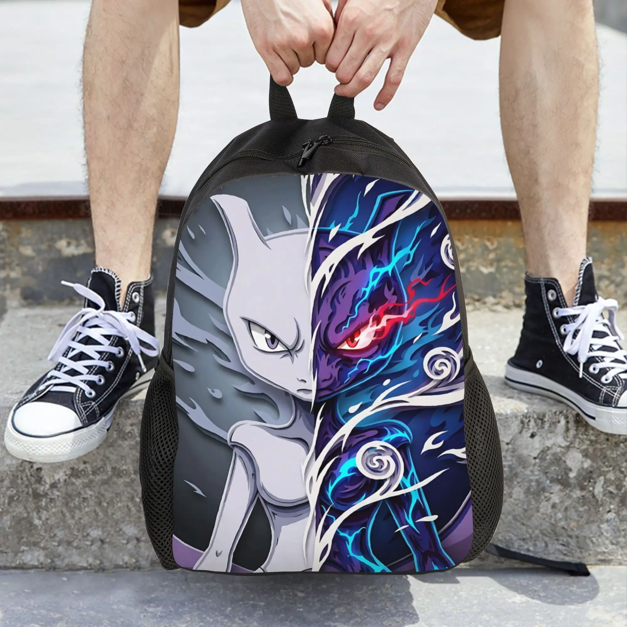 Zaini alla Moda, Zaino Pokemon, Daypack, Mochila, Zaino da Lavoro e Ufficio, Stile Retrò, Lavabile - immagine 6