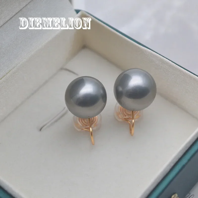 8 Colors 14mm Shell Pearl Ear Clip Without Ear Hole Earings Simple Mosquito Coil Clip Fashion Jewelry for Women Girls
