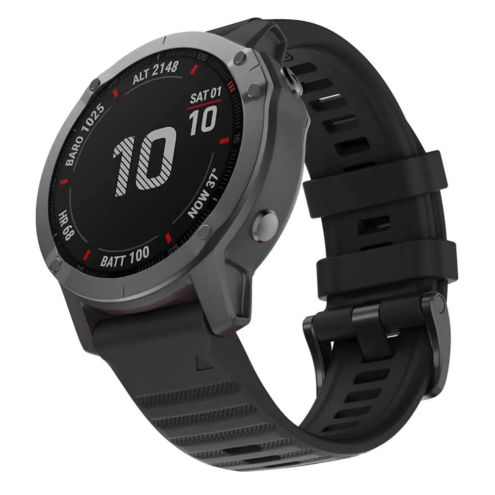 Breathable Silicone Sport Strap - QuickFit 22mm/26mm Watchband