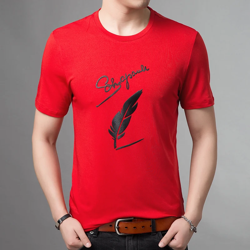 2025 New Fashion Brand T Shirts For Men Pattern O Neck Trends Streetwear Tops Summer Top Grade Short Sleeve T-Shirt Men Clothing 3