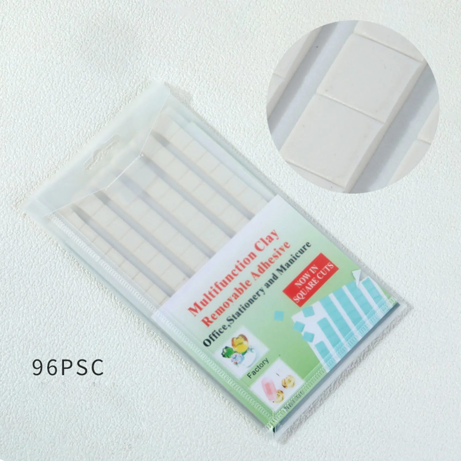 

Multipurpose Nail Clay White/Green/Pink Removable Mounting Tacky Putty for School Home Office Shops