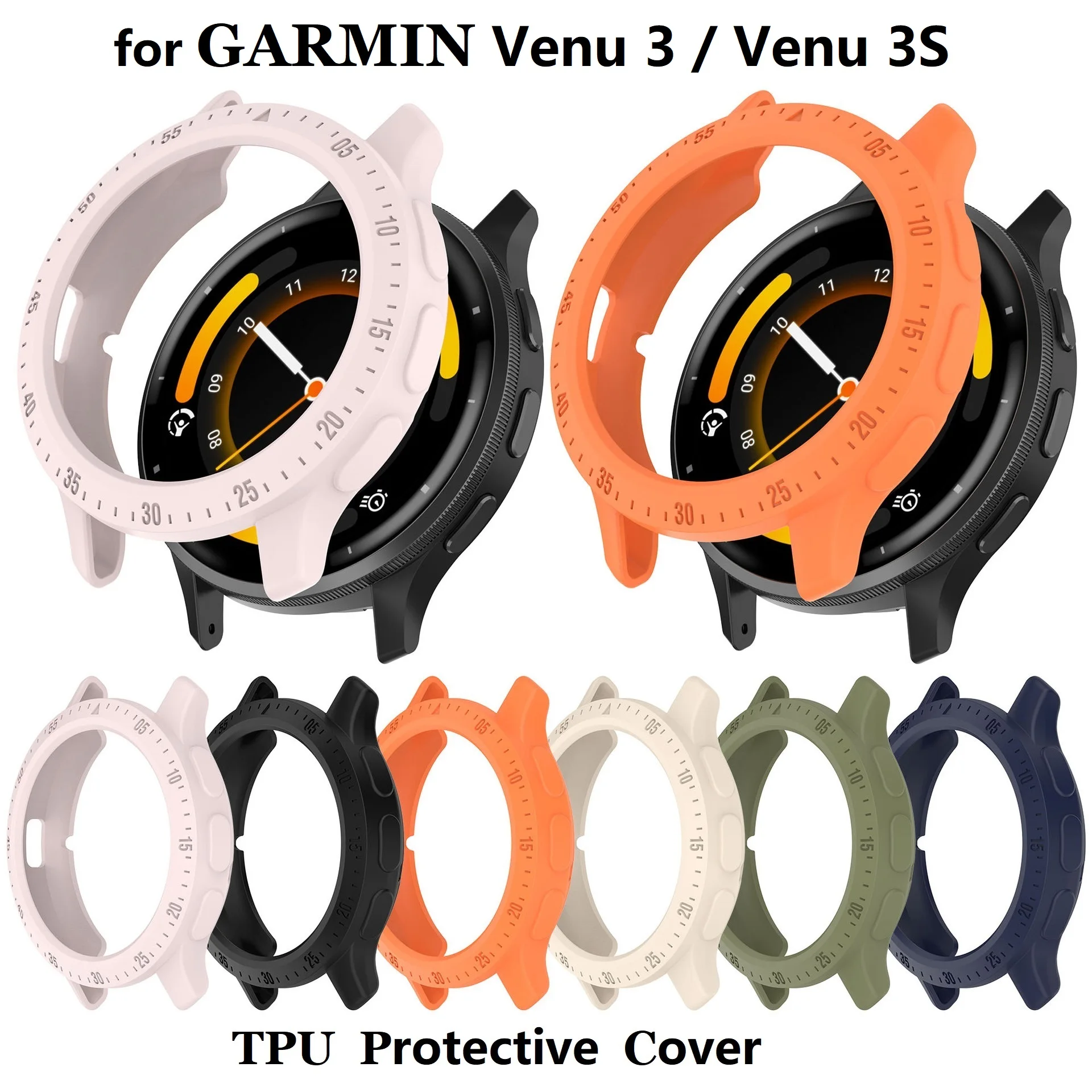 

10PCS TPU Protective Case for Garmin Venu 3 / Venu 3s Smartwatch Soft Bumper Shock-Proof Protector Cover