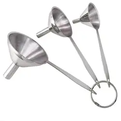Deluxe Stainless Steel Funnel Set with Cleaning Brush - 4-Piece Small Funnel Collection (Ld-3pc)