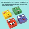 New Children's Facial Expression Changing Puzzle Building Blocks Children's Early Education Montessori Cube Tabletop Game Gifts 4