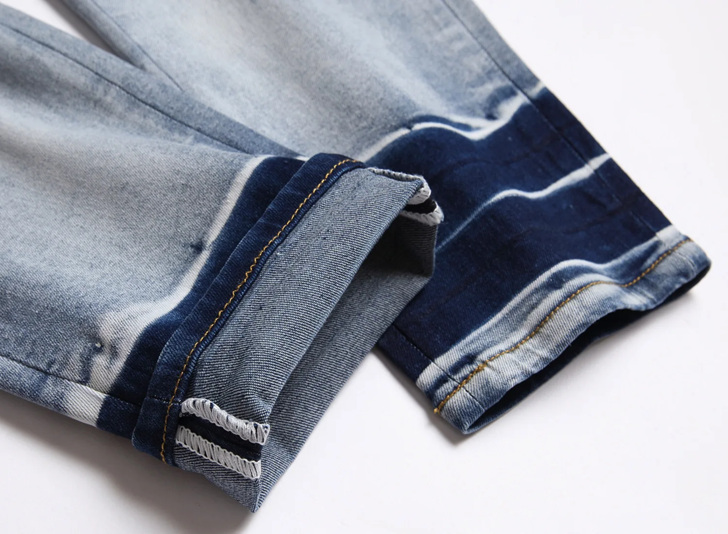 Europe and the United States new autumn  winter ripped jeans men AM men's elastic slim feet fashion br long pants