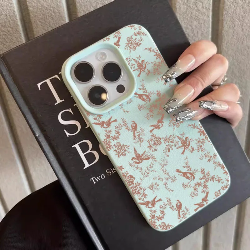 Pink Small Flowers Lichee Pattern Silicone Shockproof Phone Case Cover