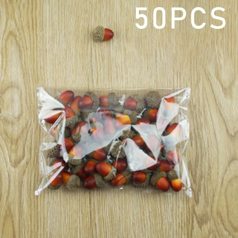 Artificial Acorns 50pcs Fake Nutty For Home Party Christmas Autumn Decoration