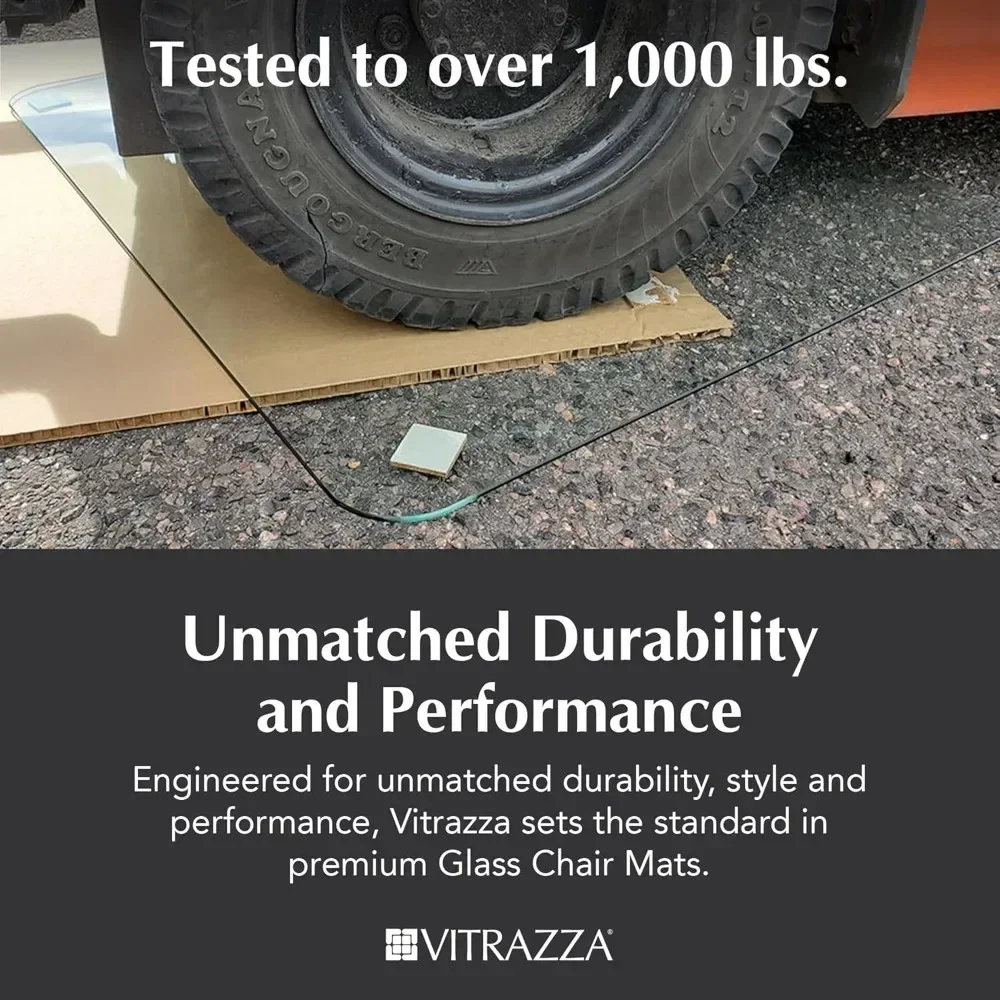 "ultra-clear glass desk mat - 36x48 inch, smooth glide, carpet protection"