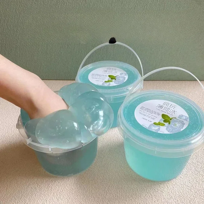 Slide Bubble Gel Hand Bucket Water Hu Milk Fake Water Decompress Fake Non Stick Hand Can Cover Bubble Toy for Children slime kit