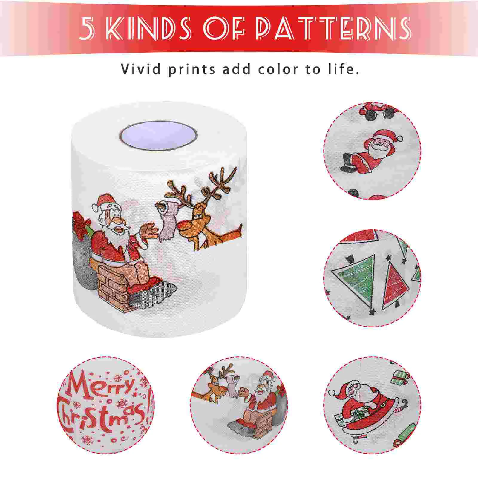 Christmas Toilet Paper Decoupage Napkins Crafts Printed Sanitary Tissue Party Supplies Gift Disposable Handkerchiefs Lot
