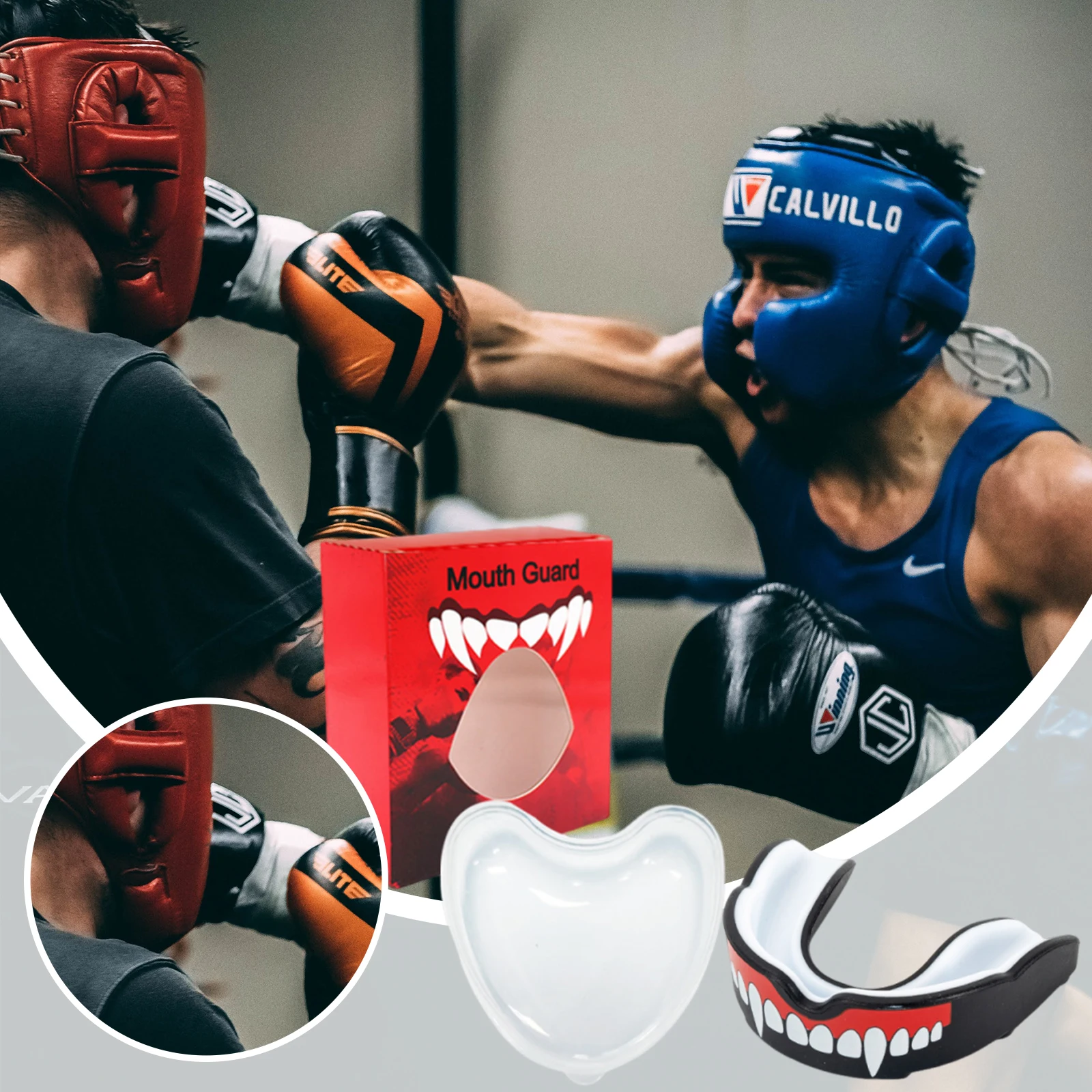 Football Mouth Guard for Boxing Jiu Jitsu MMA Wrestling Adult Mouthguard Sports Mouthguard Case Fits Adults and Kids 12+