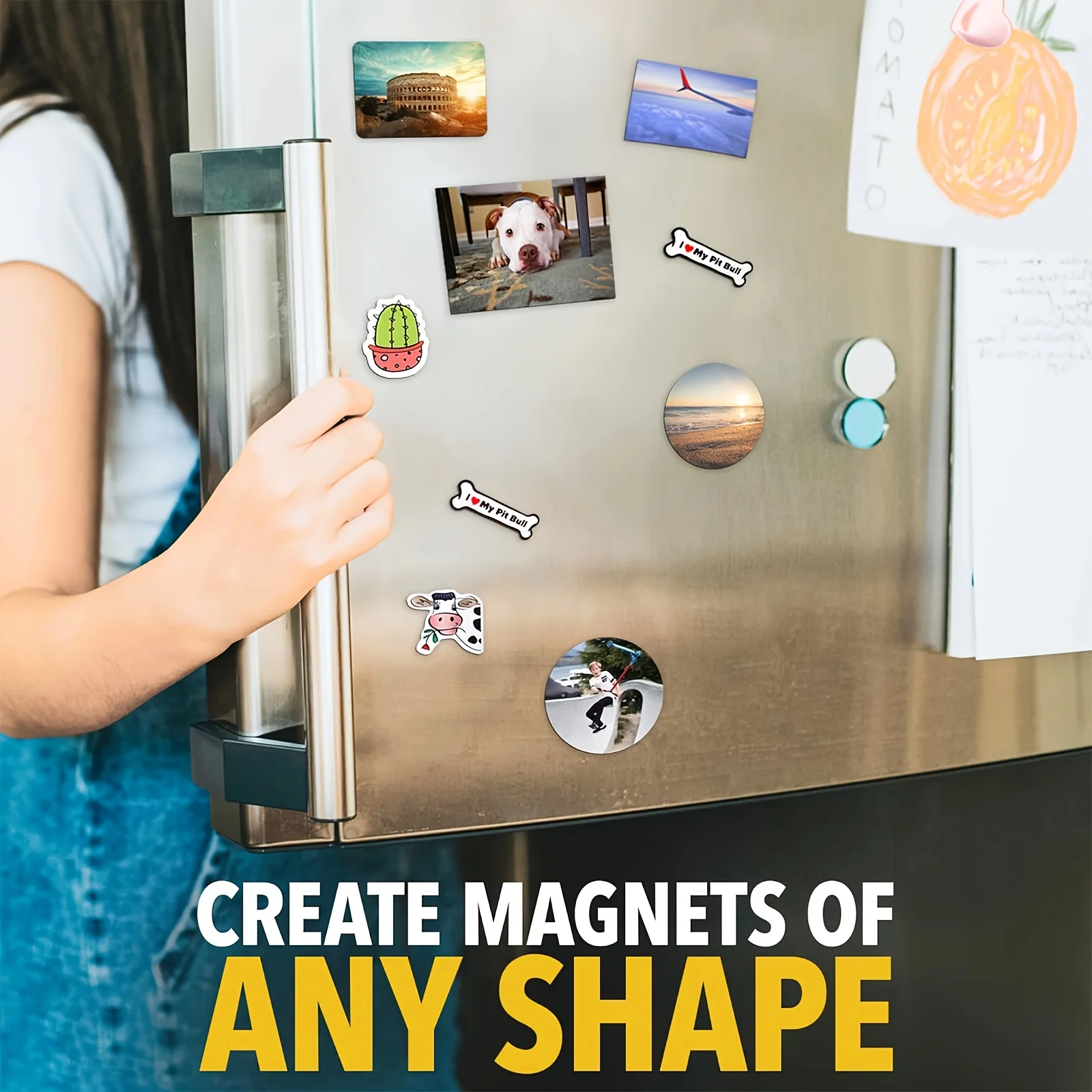 5 시트 4R 광택 자기 인쇄용 용지 4x6 인치 16mils 두꺼운 잉크젯 호환 냉장고 자석 DIY 사진 사용자 정의 가능