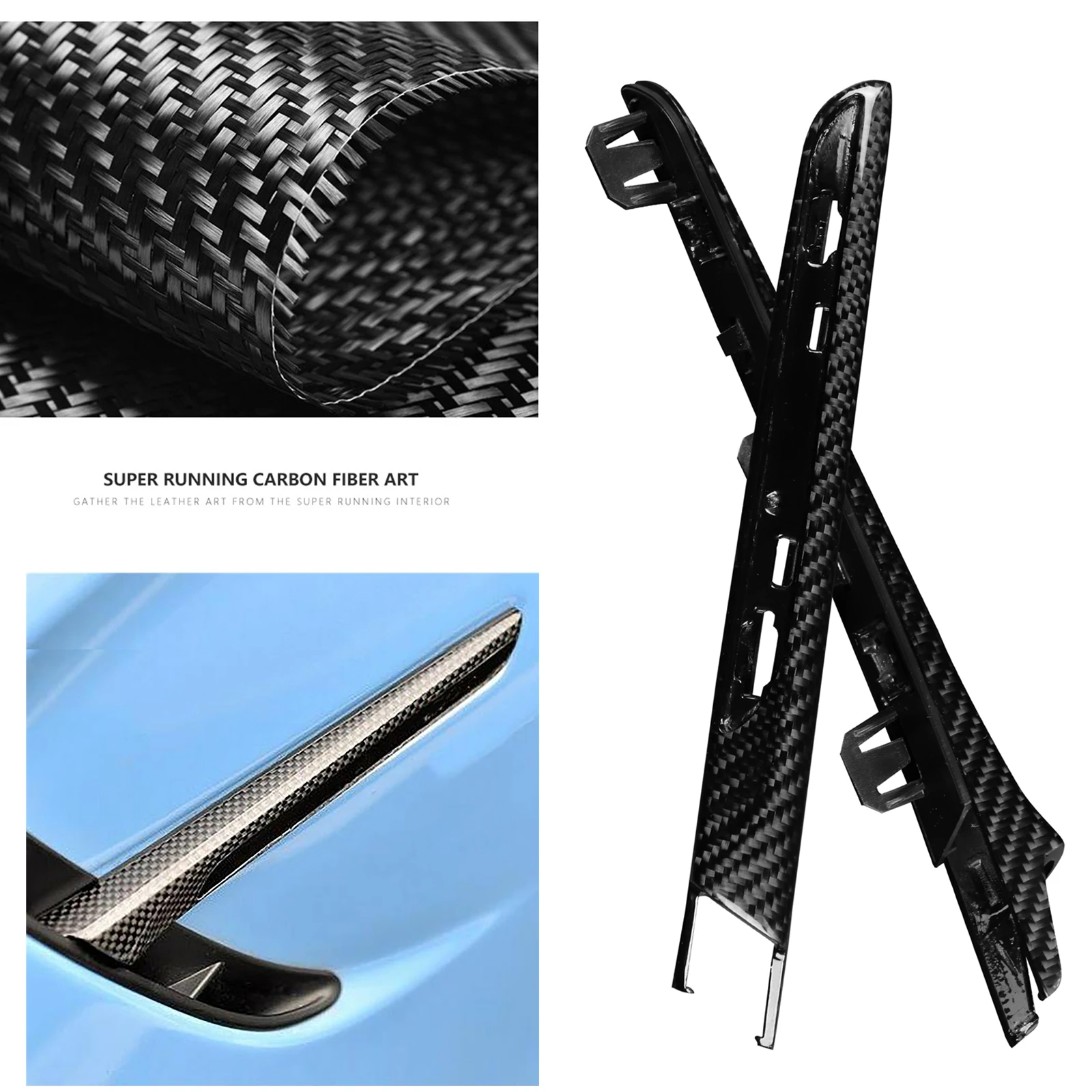 

For BMW F80 M3 F82 F83 M4 2015-2020 Dry Carbon Fiber Front Fender Air Vent Outlet Trim Side Flow Spoiler Cover Splitter Strip