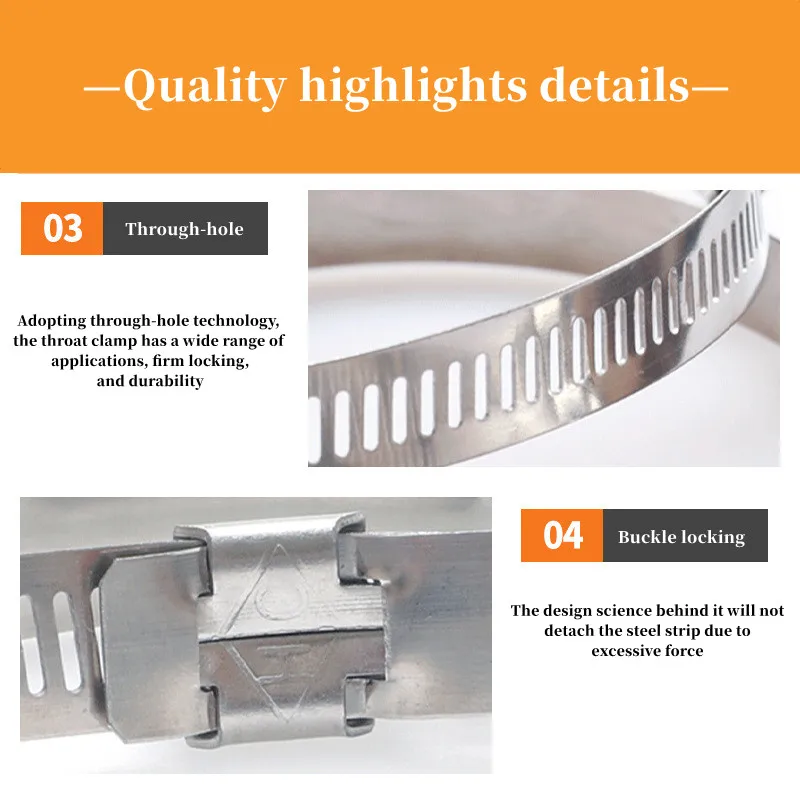 6mm-29mm Hose Clips Pipe Clamps Stainless Steel Hoop Clamp Hose Clamp Stainless Steel Set Automotive Pipes Clip Fixed Tools