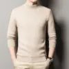 Men Knitted Sweater Warm Cashmere Pullovers Harajuku Half Turtleneck Man Slim Jumper Casual Sweaters Male Knitwear Sweatshirts 3
