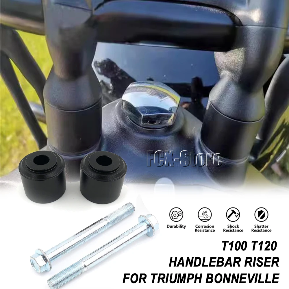 Per Triumph Bonneville T100 T120 Bobber Nero 2016-2019 Manubrio Moto Riser Bar Mount Morsetto Spacer Manubrio Lift Lc 25Mm