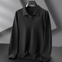 8XL 7XL 6XL Soft Warm Male Pullovers 2023 New Fall Winter High End Luxury Wool Sweater Men Long Sleeve Lapel Mens Sweaters 2