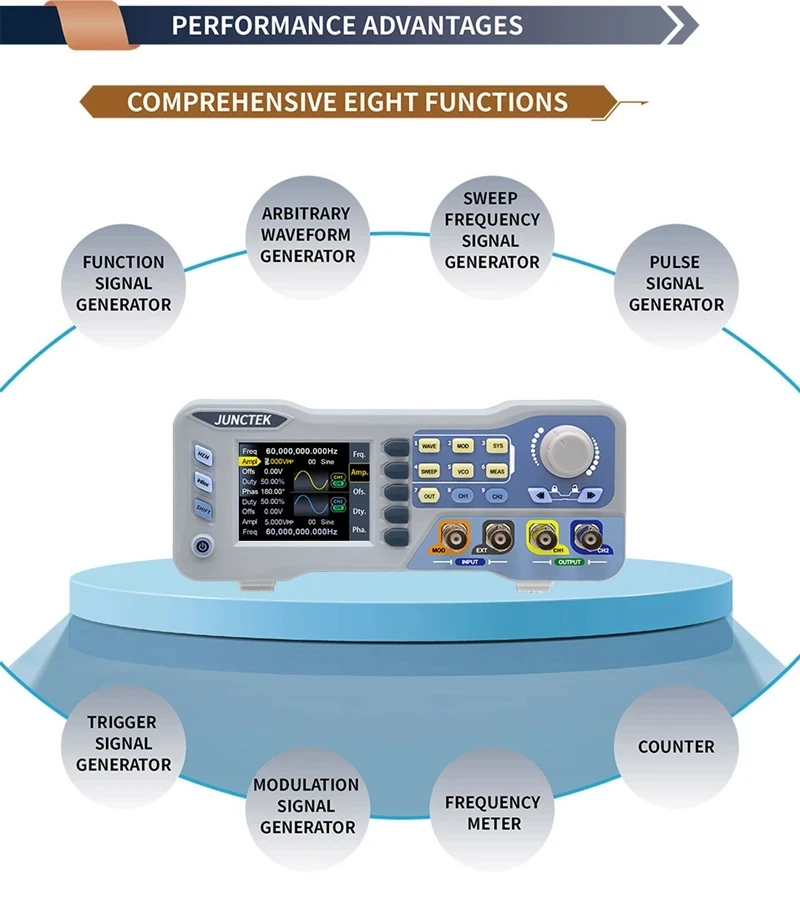 JDS8060 JDS80800 Function Arbitrary Waveform Generator, Signal Source 275MS/s 14