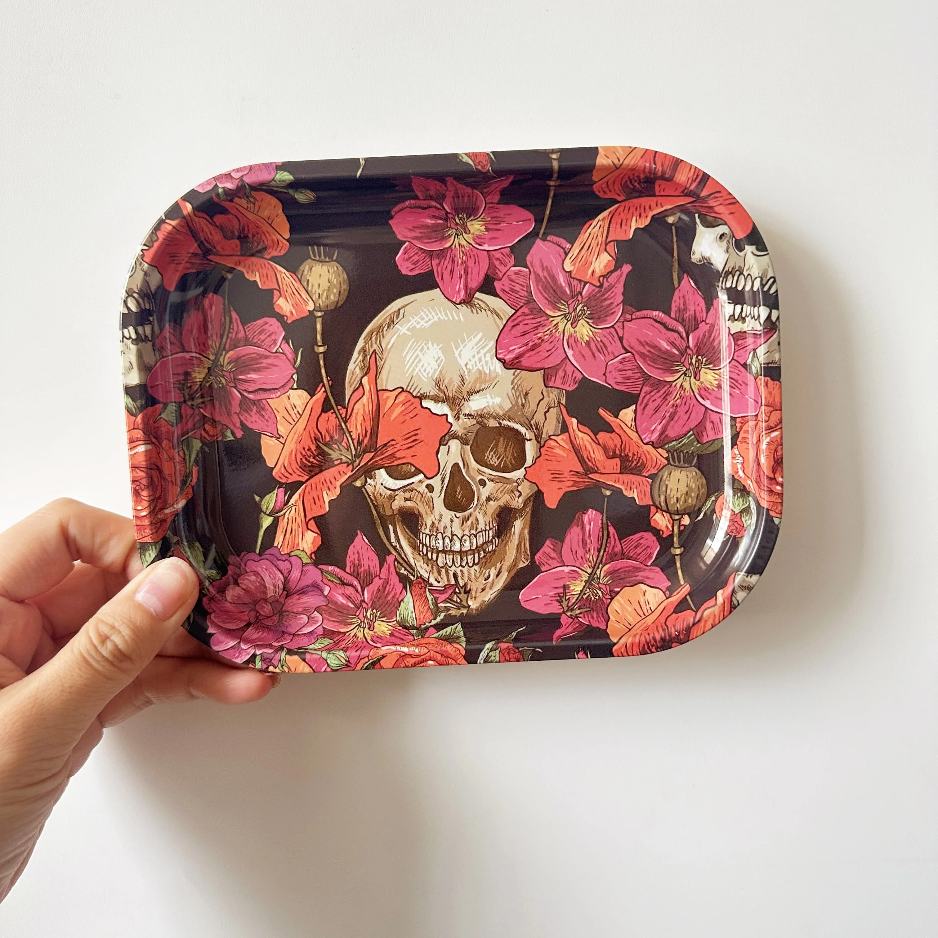 Chic Pink Heart Aesthetic Mini Rolling Tray (7 x 5)