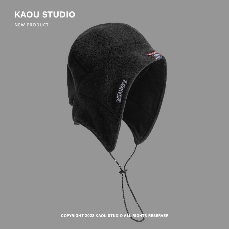 Autumn Winter Outdoor Skiing Pilot Hat Men Women Velvet Warm Ear Protection Windproof Thunder Front Hat Cycling Cold Bomber winter hat earflap hat