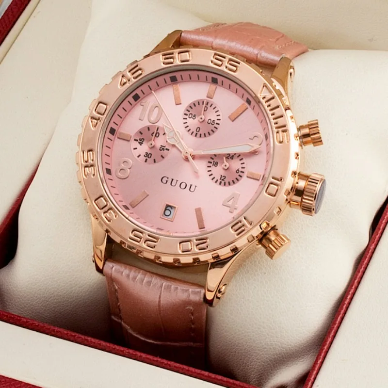 New Women Watch Trend Small Three Needles Sport Lady Quartz Watch Exquisite Fashion Large Disk Waterproof Leather Strap Relogio