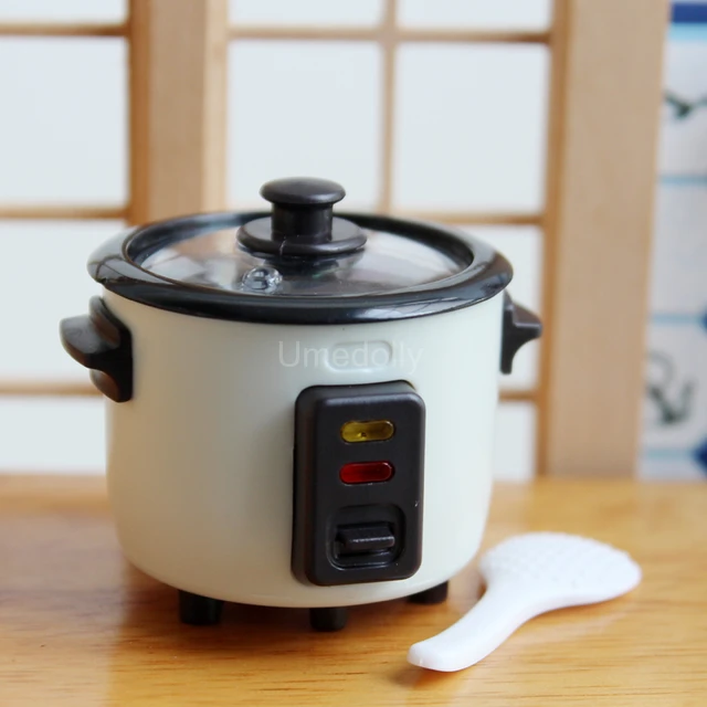1/6 Scale Mini Rice Cooker Model Dollhouse Miniature Kitchen Appliances for Barbies Blyth Doll Food Accessories Toy 4