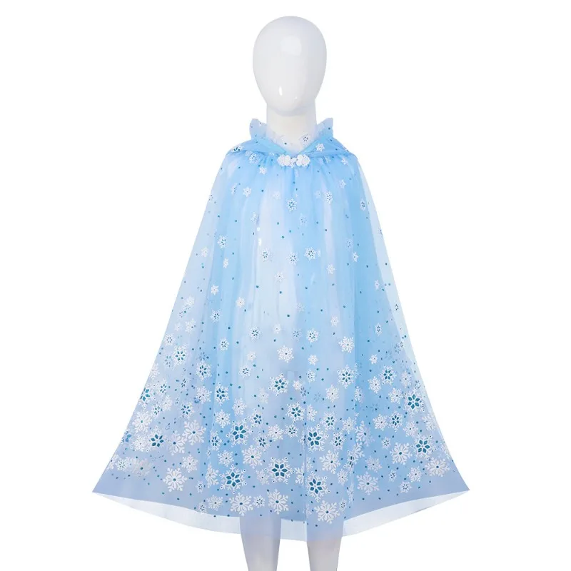Anime Frozen Cosplay Costume Princess Elsa Cloak Children's Day Stage Performance Cape Girls Birthday Gifts