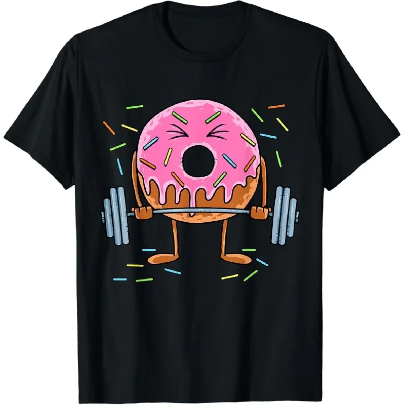 

2024 Тяжелая атлетика забавная фитнес тренировка тренажерный зал пончик влюбленная футболка унисекс Новое поступление модные удобные ткани