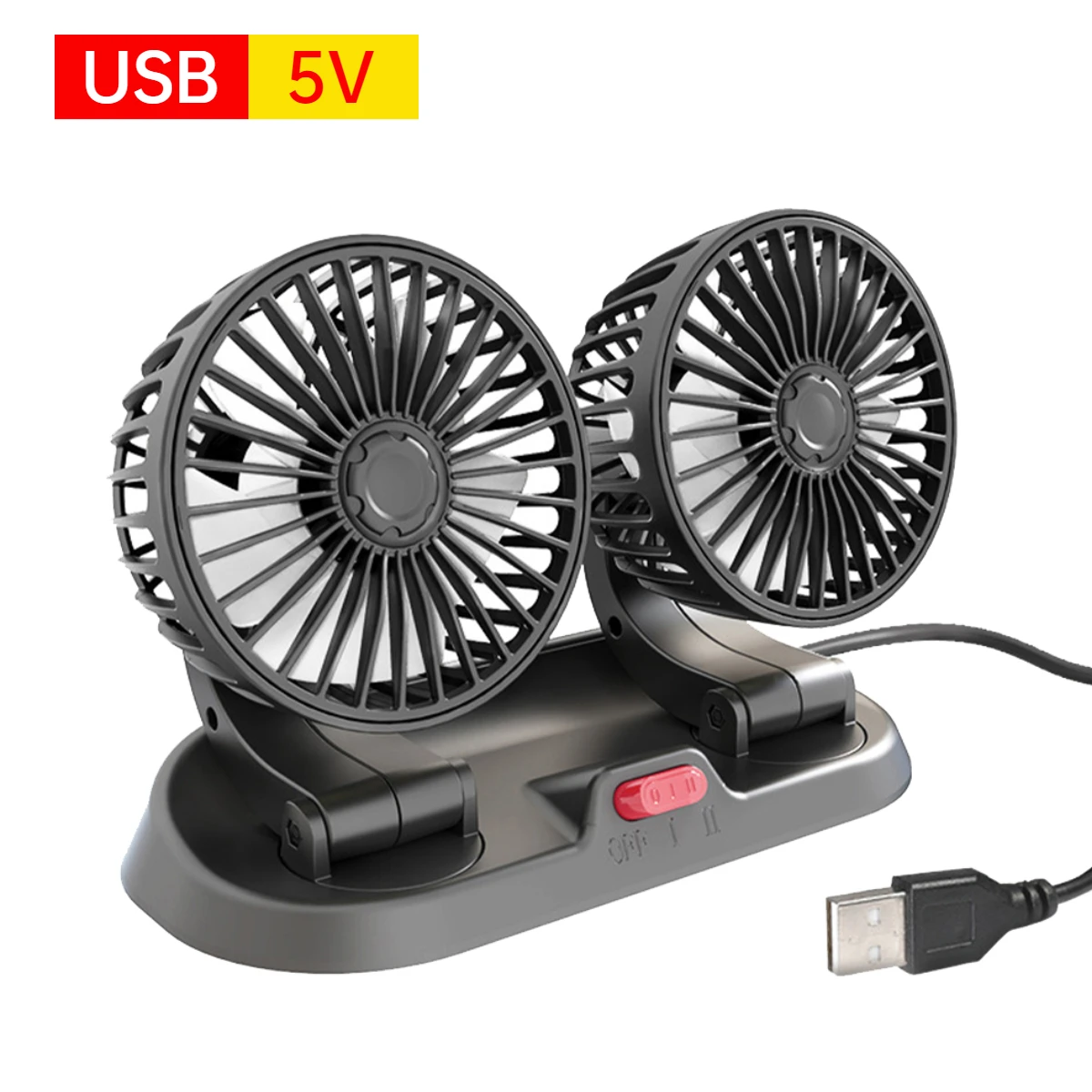 Ventilateur Intérieur De Voiture 5V Voitures Ventilateurs De  Refroidissement En Plastique Laisse Lair Avec Interrupteur De Commande De  Fil USB Lampe À LED Du 6,07 €