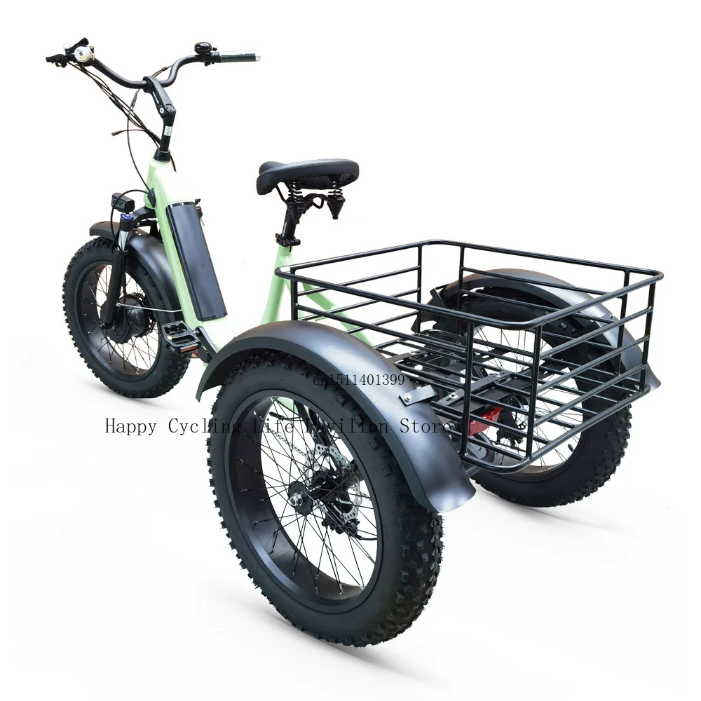 Folding Electric Bike Adults 3 Wheel Tricycle Fat Tire Cargo Bike Bicycle Aluminum Alloy 48V 500W 20 Inch Range 40km 20 km/h electric bike electric bicycle folding electric tricycle