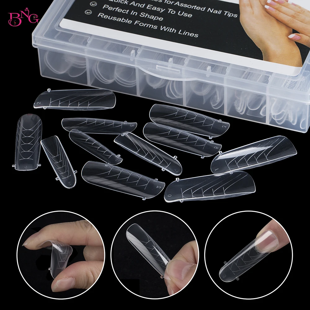 

New Nail Dual Forms Full Cover False Nails Quick Building Mold Tips Fake Nail Shaping Extend Top Molds Accessories