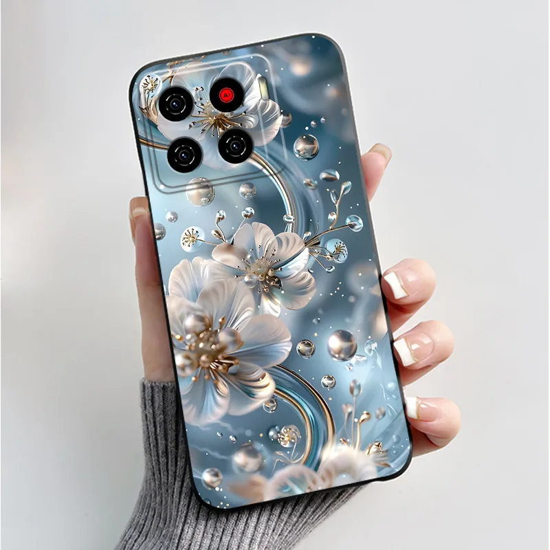 Luxury Fashion Butterfly & Floral Black Soft TPU Silicone Protective Phone Case