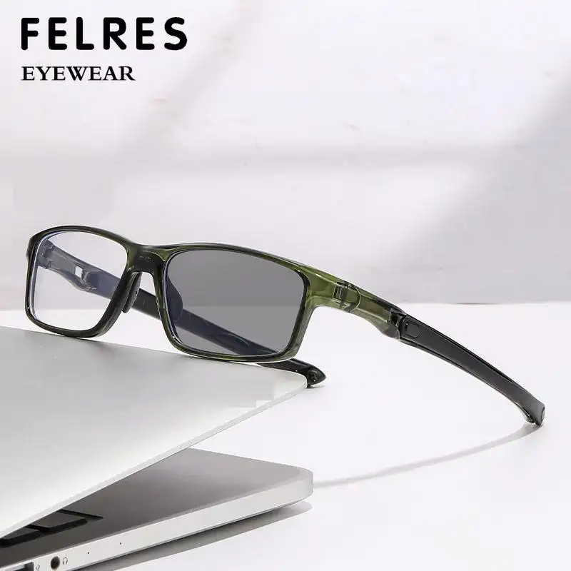 Men Sport Photochromic Prescription Reading Glasses Ultralight Clear Lens Eyeglasses Frames Outdoor Optical Sunglasses +2.0 +2.5 - Image 2