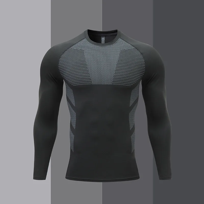 1 Piece Men's Athletic Compression Shirt Spring/Autumn Base Layer Slim Fit Printed Solid Color Round Neck Casual Sports Tig compression t shirt compression shirt