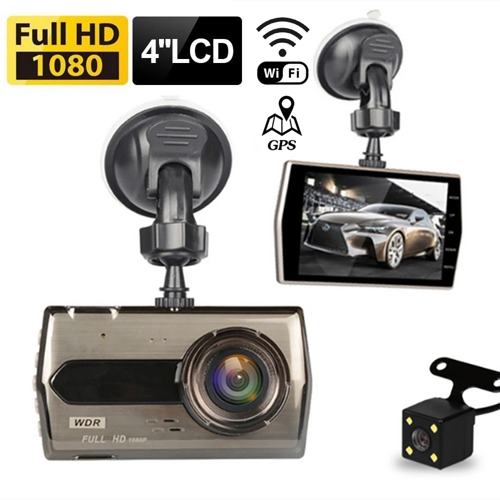 

Автомобильный видеорегистратор, Автомобильная камера заднего вида с WiFi 4,0 Full HD 1080P, видеорегистратор, Автомобильный видеорегистратор, черный ящик, GPS-трек, автомобильные аксессуары