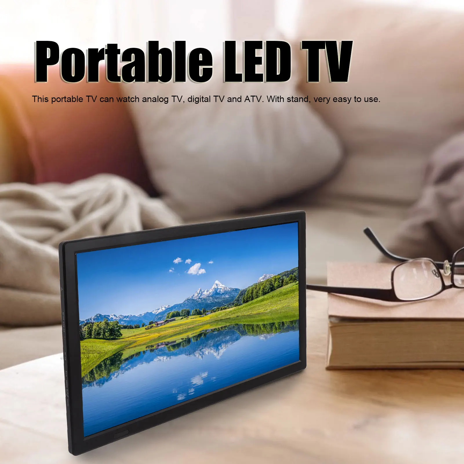 Portable Digital TV 15.4 inch Full-view LED Television LCD Monitor With Tuner and Support radio function for Outdoor TV terrestrial receiver 1080p hdmi compatible digital pvr k2 dvb t2 broadcasting tv tuner box mpeg 2 4 h 264 support hd with remote