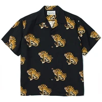 High Quality WACKO MARIA Print Tiger Totem Shirt Summer Casual Short Sleeve Shirt Mens Womens Hawaii Shirt Tops 2