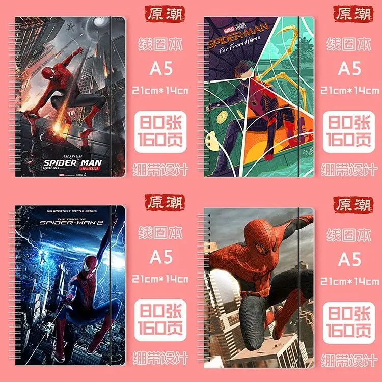 Carnet de notes Kawaii Marvel Avengers Spider-Man, planificateur cancers,  journal créatif personnalisé, style ins, étudiant