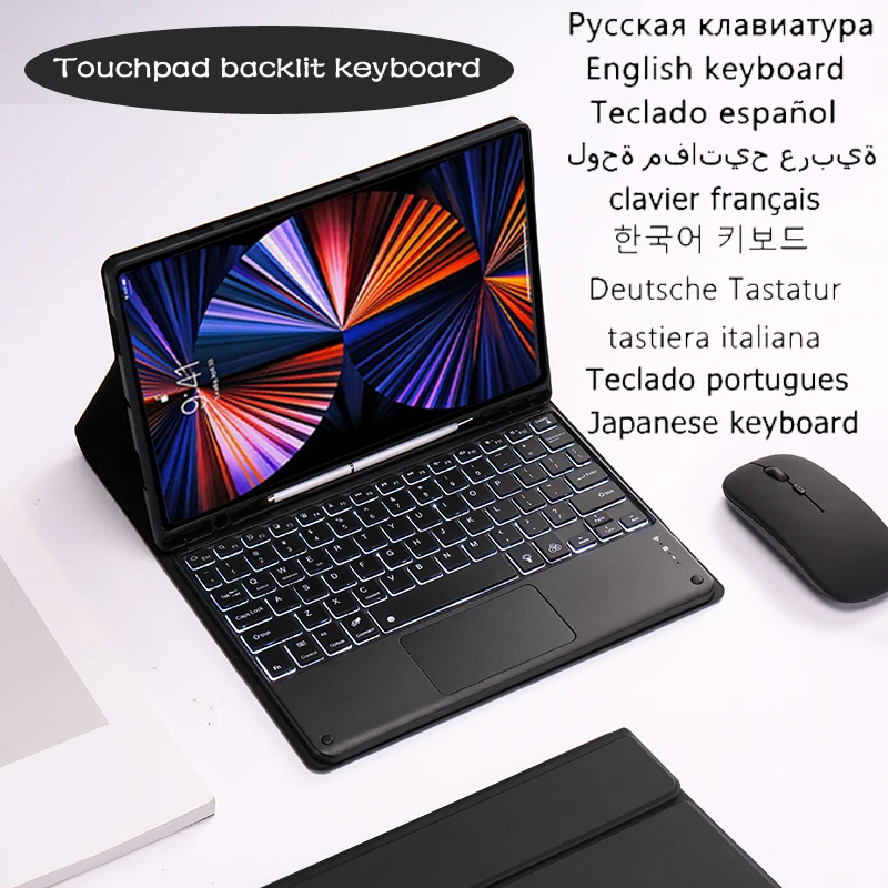 

Touchpad Backlit Keyboard for Samsung Galaxy Tab A8 Case 10.5 Keyboard Case for Funda Samsung Tab A8 2021 SM-X200 X205 Keyboard