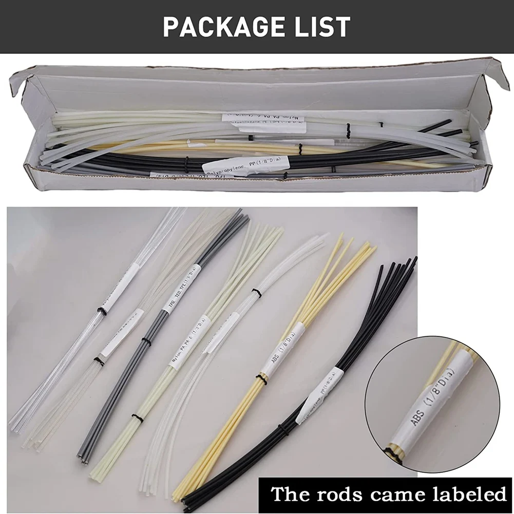 56PCS Plastic Welding Rods, 7 Types ABS PP PU PE PA PC TPO 13 Inch Plastic Welder Rod for Car Bumper Kayak 5