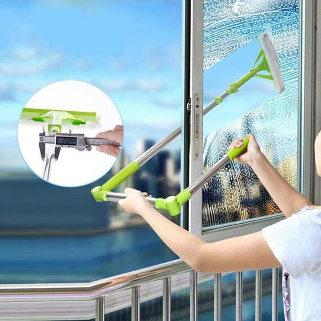 Telescopic Glass Cleaner Brush High-rise Window Cleaning for Washing Window  Squeegee Microfiber Extendable Window Scrubber