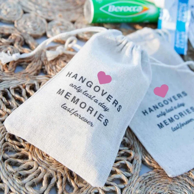 personalized wedding Party first aid Survival Hangover Kit jewelry favor  muslin Bags Bachelorette hen bridal shower favors - AliExpress