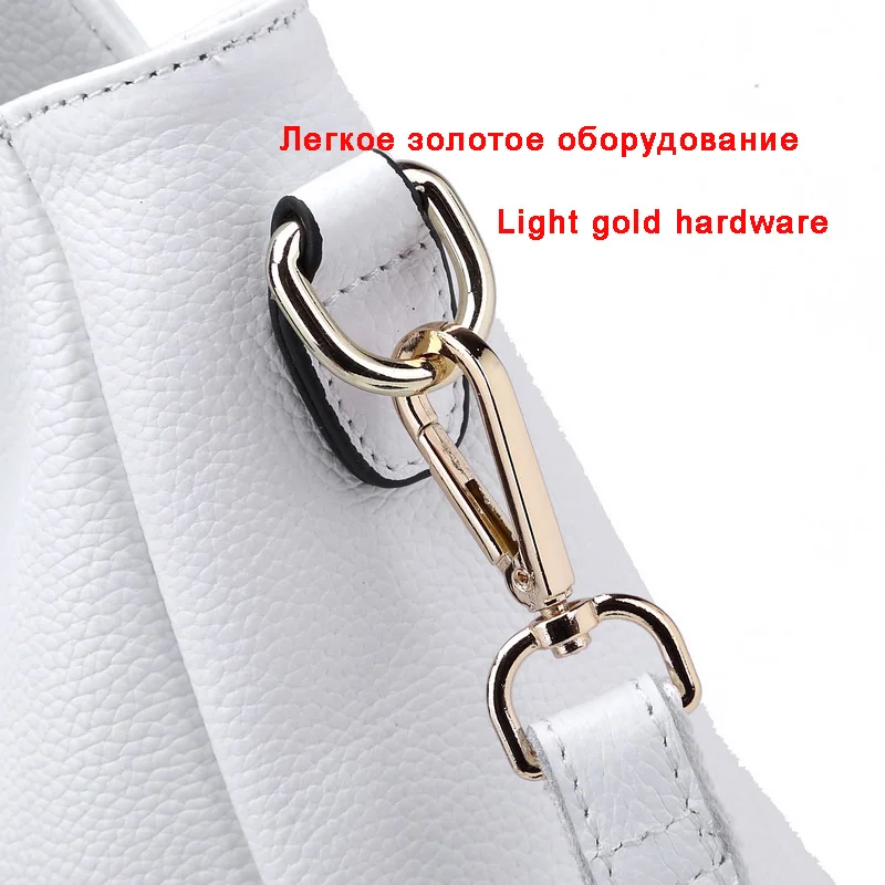 ZENCY Nature Soft Genuine Cow Leather Women Shoulder Bags Ladies Shopping Handbag Long Handle Messenger Black White Cowhide Bag