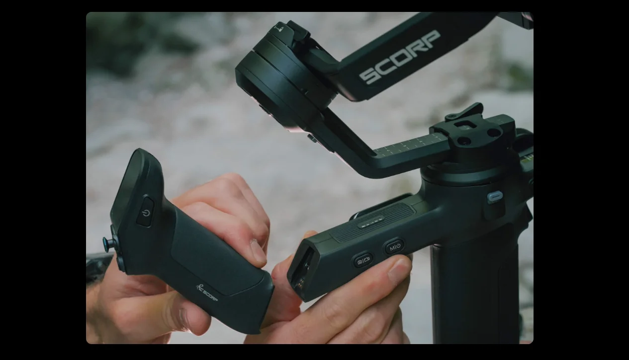 SCORP 3 3-Axis Gimbal Stabilizer | 7.7lb Load, Built-in AI Tracker & Touchscreen