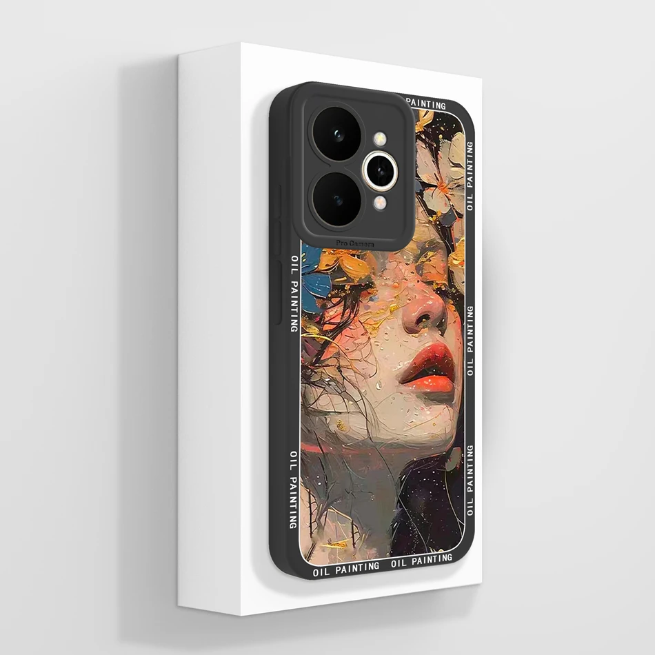 Pretty Flowers Pattern Soft Liquid Silicone Shockproof Phone Case - Full Coverage Bumper