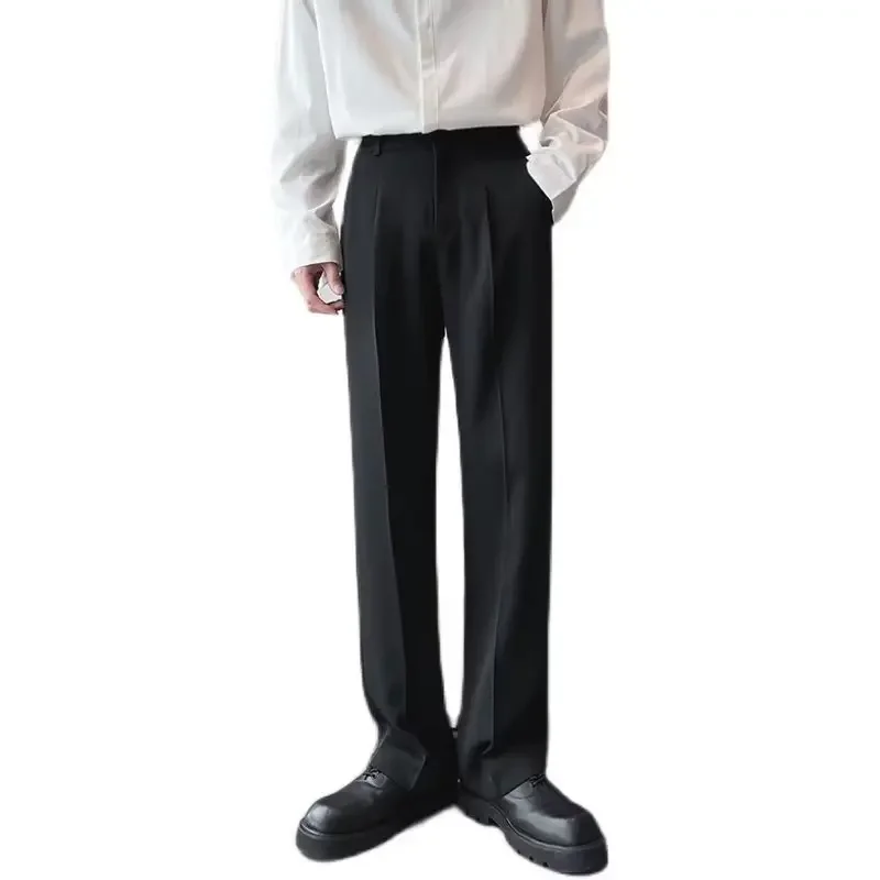 Autumn High-end Feeltrousers Men's Korean-style Extended Suit Trousers Loose-fit Straight-leg White Casual Pants stretch pants business pants suit pants men pants thin trousers